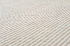 Revival Rugs Stripe 2'7"x4'11" Machine Washable Area Rug for Kitchen Bedroom - 100% Recycled Oeko-TEX Certified, Medium Pile, Beige, Cream