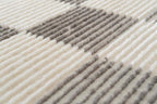 Revival Rugs Gambit 3'x9’ Checkered Rug Machine Washable Runner Rug for Hallway Entryway - 100% Recycled Oeko-TEX Certified, Medium Pile, Gray, Beige