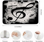 Music Notes Bath Rugs for Bathroom Durable Flannel Bath Rug Clearance Mats for Forlaundry Room and Kitchen Decor Carpt Washable 20 X 32 Inch Mat