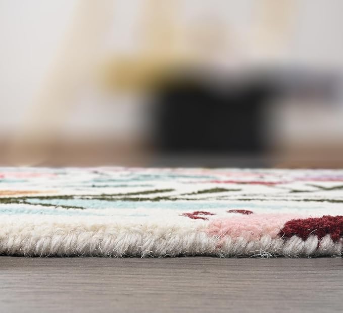 Hand-Tufted Floral Area Rug - Colorful Garden Design with Beautiful Flower Patterns - Modern Style Premium Carpet for Living Room & Bedroom or Kitchen (9.6'x14')