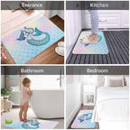 Mermaid with Harp Bath Rugs Microfiber Bathroom Mat Soft Plush Shaggy Shower Mat for Bathroom Fluffy Comfortable Water Absorbent Carpet Non-Slip Machine Washable 20"X30"
