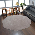Hand Knotted Loom Wool ECO-Friendly Area Rugs - 10'x10', Octagon, Beige Color, Solid Plain Design, High Pile Handmade Anti Skid Area Rugs for Living Room, Bed Room (L00111)