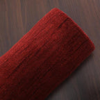 Hand Knotted Loom Wool ECO-Friendly Area Rugs - 2'8''x10', Runner, Red Color, Solid Plain Design, High Pile Thick Handmade Anti Skid Area Rugs for Living Room, Bed Room (L00111)