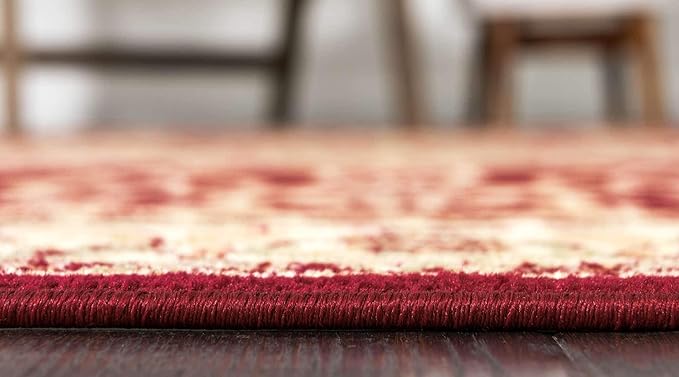 Unique Loom Versailles Collection Traditional Classic Medallion Floral Motif Area Rug (2' 7 x 10' 0 Runner, Burgundy/ Ivory)