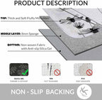 Cosmos Flowers Bath Mat for Bathroom Black and White Pattern Bath Rugs Door Mat Non Slip Rubber Backed Bathroom Floor Mat for Bathtub Sink Shower 20"X32"
