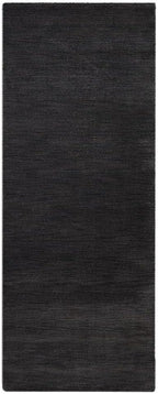 Hand Knotted Loom Wool ECO-Friendly Area Rugs - 2'6''x10', Runner, Charcoal Color, Solid Plain Design, High Pile Handmade Anti Skid Area Rugs for Living Room, Bed Room (L00111)