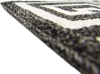 Unique Loom Athens Collection Classic Geometric Modern Border Design Area Rug (2' 0 x 6' 0 Runner, Black/ Beige)