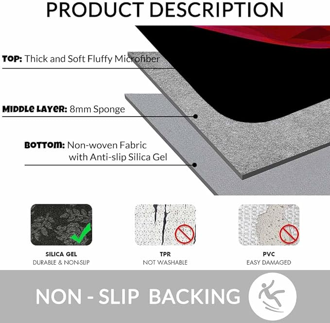Red Lips Bath Mats for Bathroom Sexy Biting Red Hot Lips Kiss Floor Bath Rugs Machine Washable Bathmat Carpet Rug Room Decor for Shower Floor 20 X 31 Inch Mat