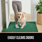 GORILLA GRIP Waterproof Traffic Guard Door Mat, 2 Pack Heavy Duty Entryway Mats, Strong Rubber Back Commercial Utility Rugs for Office Hallway, Garage Floor and Home, Low Profile Carpet, 35x23, Green