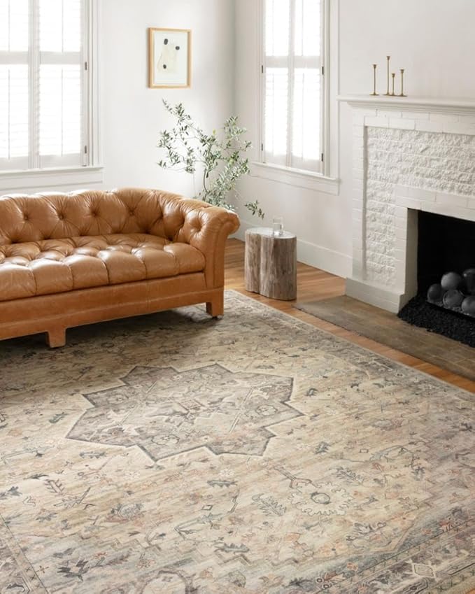 Loloi Hathaway Collection HTH-07 Multi/Ivory 2'-6" x 7'-6", .25" Thick Runner Rug, Soft, Durable, Printed, Modern, Low Pile, Non-Shedding, Easy Clean, Living Room Rug