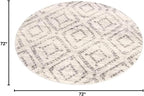SAFAVIEH Adirondack Collection Area Rug - 6' Round, Light Grey & Grey, Modern Diamond Distressed Design, Non-Shedding & Easy Care, Ideal for High Traffic Areas in Living Room, Bedroom (ADR131C)