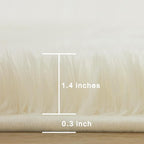 Andency Cream Soft Area Rugs for Living Room Bedroom, 4x6 Fluffy Shaggy Bedside Rug, Non-Slip Large Shag Fuzzy Plush Carpets for Bedroom Kids Dorm Nursery Home Decor Aesthetic