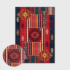 Vintage Boho Area Rugs Multicolor Ethnic Style Geometric Splicing Carpets Bedroom Living Room Kitchen Floor Mats Indoor Outdoor Non-Shedding Runner Rug Home Décor Carpet 3' X 5'