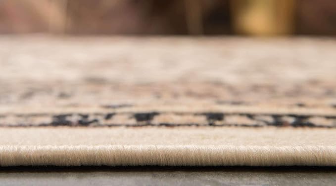 Unique Loom Sialk Hill Collection Area Rug - Washington (9' x 12' Rectangle Ivory/Black)