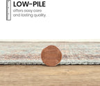 GLN Rugs Traditional Collection - Machine Washable Area Rug, Traditional Washable, Non Slip, Low Pile Chenille Rug, Living Room, Bedroom, Kitchen Rug (5' x 7' Light Blue)