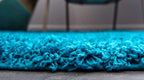 Unique Loom Solid Shag Collection Area Rug (2' 6" x 19' 8" Runner, Turquoise)