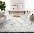 Abani Viva Cream & Grey Area Rug 2' x 3' for Living Room, Bedroom - Farmhouse Diamond Pattern - Durable & Easy to Clean
