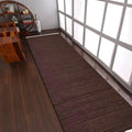 Rugsotic Carpets Hand Woven Flat Weave Kilim Wool ECO-Friendly Area Rugs - 2'6"x8', Runner Shape, Dark Brown Color, Solid Plain Design, Low Pile Handmade Rugs for Living Room, Bed Room (D00111)
