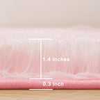 Andency 8x10 Area Rugs for Living Room, Pink Non-Slip Fluffy Soft Large Shag Bedroom Carpet, Big Indoor Thick Nursery Rug for Kids Dorm Home Decor Aesthetic