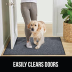 GORILLA GRIP Waterproof Traffic Guard Door Mat, 70x24, Heavy Duty Entryway Mats, Strong Rubber Back Commercial Rugs for Office Hallway, Garage Floor and Home, Low Profile Carpet Runner, Charcoal Gray