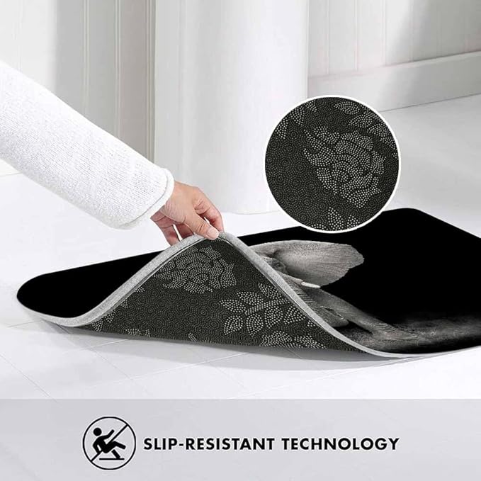 Elephant Bath Mat for Bathroom Bath Rugs Door Mat Non Slip Rubber Backed Bathroom Floor Mat for Bathtub Sink Shower 16"X24"