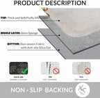 Floral Border Bath Rugs Microfiber Bathroom Mat Soft Plush Shaggy Shower Mat for Bathroom Fluffy Comfortable Water Absorbent Carpet Non-Slip Machine Washable 16"X24"
