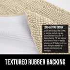 GORILLA GRIP Bath Rug Mat 60x24, Thick Soft Absorbent Chenille, Quick Dry Microfiber Mats, Rubber Backing Machine Washable Shower Floor Rugs, Bathmat Runner, Bathroom Home Decor Accessories, Sand