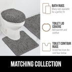 GORILLA GRIP Bath Rug Mat 60x17, Thick Soft Absorbent Chenille, Quick Dry Microfiber Mats, Rubber Backing Washable Shower Floor Rugs, Bathmat Runner, US Designed Bathroom Home Decor Accessories Grey