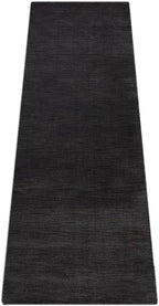 Hand Knotted Loom Wool ECO-Friendly Area Rugs - 2'6''x10', Runner, Charcoal Color, Solid Plain Design, High Pile Handmade Anti Skid Area Rugs for Living Room, Bed Room (L00111)