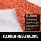 GORILLA GRIP Bath Rug Mat 30x20, Thick Soft Absorbent Chenille, Quick Dry Microfiber Mats, Rubber Backing Washable Shower Floor Rugs, US Designed Bathroom Bathmat Home Decor Accessories, Coral