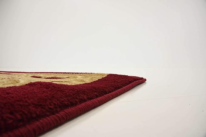 Unique Loom Versailles Collection Traditional Classic Floral Motif Area Rug (9' 0 x 12' 0 Rectangular, Burgundy/ Ivory)