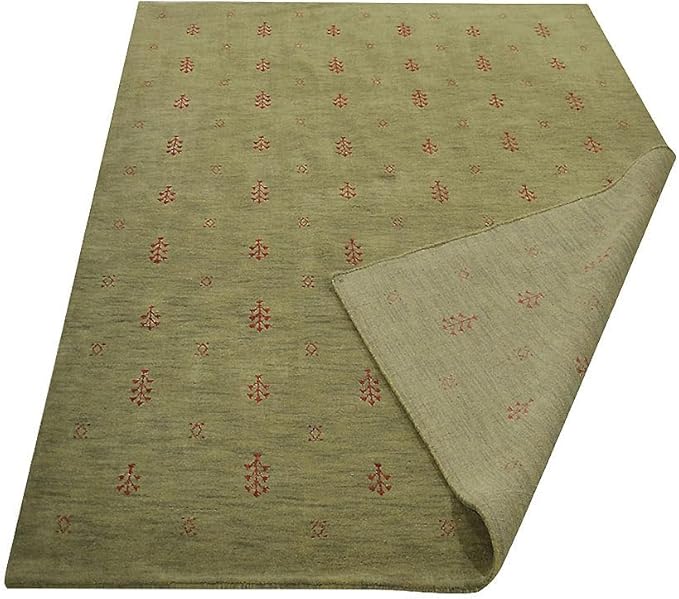 Rugsotic Carpets Hand Knotted Gabbeh Wool 3'x5' Area Rug Solid Blue L00111