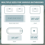 Uphome Blue Bathroom Rugs, Distressed Farmhouse Boho Bath Mat, Comfy Velvet Small Bath Rugs Non Slip Washable, Vintage Oriental Toilet Rug for Sink Shower Vanity, 18x26 inch