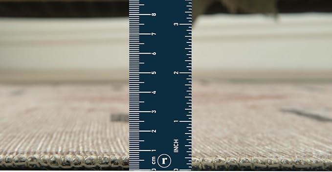 Revival Rugs Funk 6'x9' Zero-Shedding Area Rug for Living Room Bedroom - Oeko-TEX Certified, Low Pile, Spot Clean, Beige, Cream