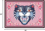Cartoon Animal Pattern Area Rug Cute Cat Luxury Floral Decor for Carpet Farmhouse Bedroom Living Room Rugs Bathroom Kitchen Runner Mat Indoor Outdoor Non Slip Doormat 1.6' X 2.6'