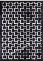 Modern Design Premium Cowhide Leather Carpet with Chevron Pattern, Area Rug (Black/Grey/White, 10x14)