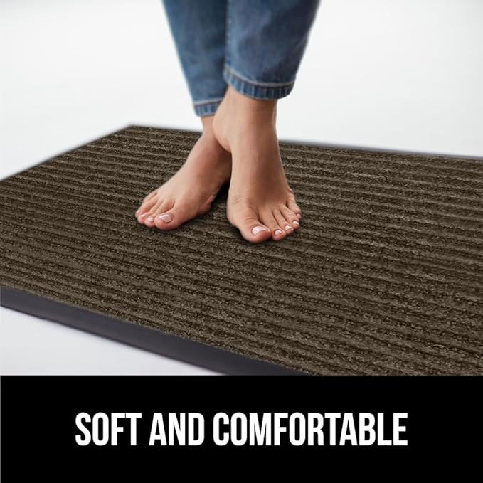 GORILLA GRIP Waterproof Traffic Guard Door Mat, 72x48, Heavy Duty Entryway Mats, Strong Rubber Back Commercial Utility Rugs for Office Hallway, Garage Floor and Home, Low Profile Carpet Runner, Brown