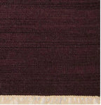 Rugsotic Carpets Hand Woven Flat Weave Kilim Wool ECO-Friendly Area Rugs - 3'x13', Runner Shape, Plum Color, Solid Plain Design, Low Pile Handmade Area Rugs for Living Room, Bed Room (D00111)