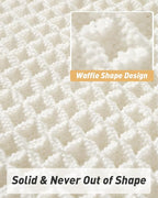AMOAMI Upgraded Waffle Bath Mat, Super Absorbent Non Slip Bath Mats for Bathroom Floor, Machine Washable Boho Bathroom Rugs with Tassels, Rubber Backed Bathroom Mats, Ultra Soft, 24" x 36"