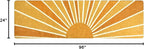 Lahome Boho Sun Runners Rug: 2'x8' Non-Slip & Washable Low-Pile Rug with Rainbow Sun Abstract Print for Hallway, Kitchen, Entryway, Laundry, Bathroom, Living Room