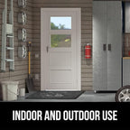 GORILLA GRIP 100% Waterproof All-Season WeatherMax Doormat, US Designed Natural Rubber, Stain and Fade Resistant, Low Profile Indoor Outdoor Door Mats, Easy Clean Patio Mat, 17x29, Graphite Skiing