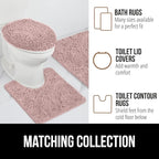 GORILLA GRIP Bath Rug Mat 36x24, Soft Absorbent Chenille, Quick Dry Microfiber Mats, Rubber Backing Washable Shower Floor Rugs, Bathmat Runner, US Designed Bathroom Home Decor Accessories Dusty Rose