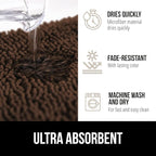 GORILLA GRIP Bath Rug Mat 44x26, Thick Soft Absorbent Chenille, Quick Dry Microfiber Mats, Rubber Backing Washable Shower Floor Rugs, Bathmat Runner, US Designed Bathroom Home Decor Accessories Brown