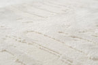 Revival Rugs Shell 3'11"x6'1" Machine Washable Area Rug for Kitchen Bedroom - 100% Recycled Oeko-TEX Certified, Medium Pile, Beige, Cream
