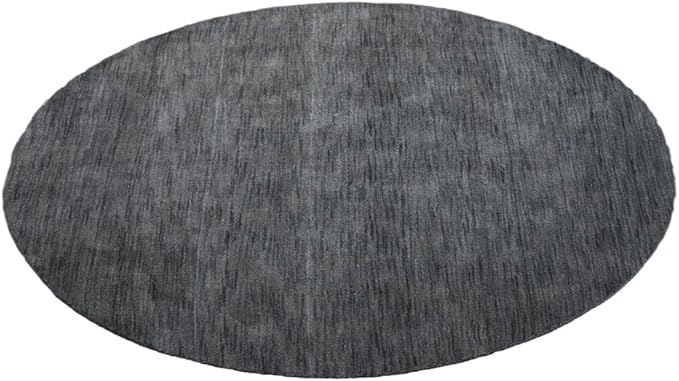 Hand Knotted Loom Wool ECO-Friendly Area Rugs - 10'x10', Round, Charcoal Color, Solid Plain Design, High Pile Handmade Anti Skid Area Rugs for Living Room, Bed Room (L00111)