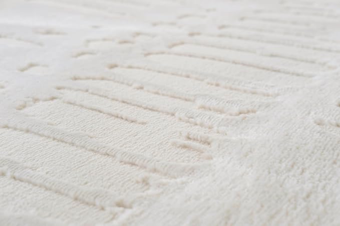 Revival Rugs Shell 6'7"x9' Washable Area Rug for Living Room Bedroom - 100% Recycled Oeko-TEX Certified, Medium Pile, Beige, Cream