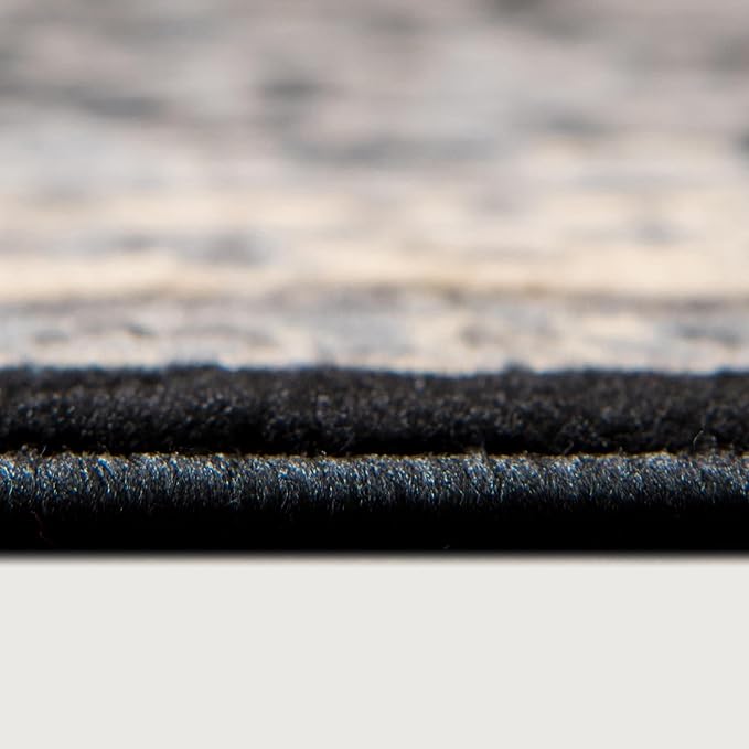 Rugs.com Yasmin Collection Rug – 5' x 8' Black Medium Rug Perfect for Bedrooms, Dining Rooms, Living Rooms