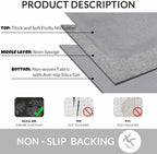 Deer Head Silhouette Bathroom Mat Rugs Microfiber Faux Cashmere Thick Plush Bath Mat Non-Slip Water Absorbent Bath Carpet for Bathtub Bathroom Floor Tub 20 x 30 Inch