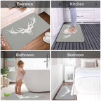 Deer Head Silhouette Bathroom Mat Rugs Microfiber Faux Cashmere Thick Plush Bath Mat Non-Slip Water Absorbent Bath Carpet for Bathtub Bathroom Floor Tub 20 x 30 Inch