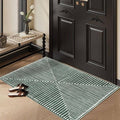 GLN Rugs Contemporary Collection - Machine Washable Area Rug, Contemporary Washable, Non Slip, Low Pile Chenille Rug, Living Room, Bedroom, Kitchen Rug (2' x 3' Beige Green)
